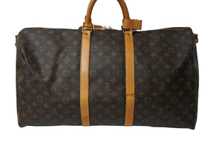 LOUIS VUITTON ルイヴィトン ボストンバッグ モノグラム キーポルバンドリエール55 M41414 ブラウン 良品 中古 65652