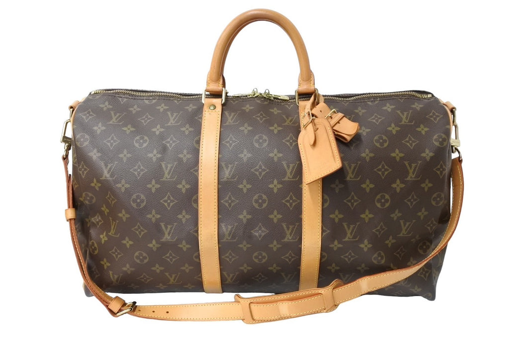 LOUIS VUITTON ルイ ヴィトン キーポルバンドリエール50 ボストンバッグ M41414 モノグラムキャンバス ブラウン 美品 中古 65654