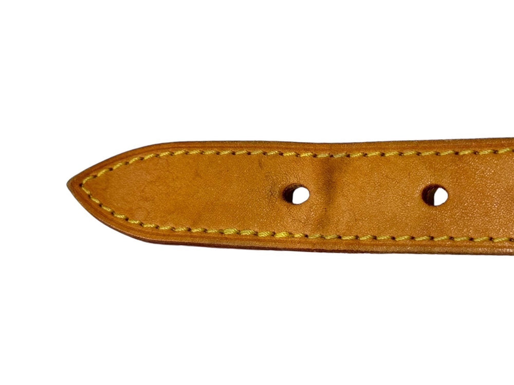 LOUIS VUITTON Baggy tanned leather strap Beige Made in France Total length 127cm Good condition Used 65660