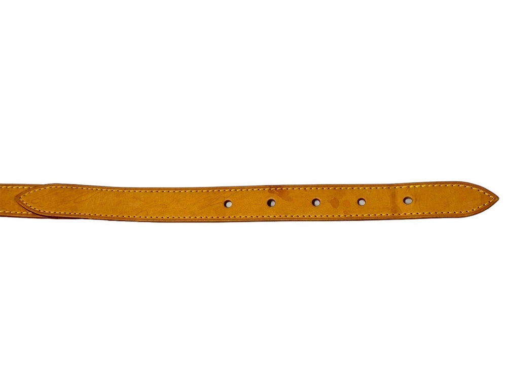 LOUIS VUITTON Baggy tanned leather strap Beige Made in France Total length 127cm Good condition Used 65660