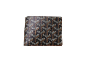 未使用品 GOYARD ゴヤール ヴィクトワール ウォレット 二つ折り財布 VICTO8PMLTY01CL03X ブラック ブラウン PVC 中古 65687