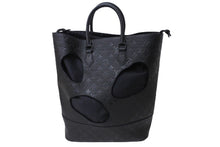 Load image into Gallery viewer, 新品同様 LOUIS VUITTON ルイヴィトン コムデギャルソン 川久保玲 トートバッグ M58661 ウィズホールズMM モノグラムアンプラント ブラック 中古 65693
