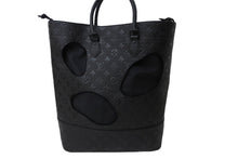 Load image into Gallery viewer, 新品同様 LOUIS VUITTON ルイヴィトン コムデギャルソン 川久保玲 トートバッグ M58661 ウィズホールズMM モノグラムアンプラント ブラック 中古 65693