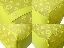 画像をギャラリービューアに読み込む, 新品同様 LouisVuitton ルイヴィトン キーポル50 ネオンイエローメッシュ M55380 ナイロン カーフ イエロー シルバー 中古 65696