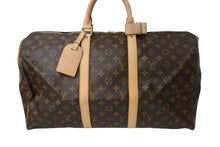 画像をギャラリービューアに読み込む, LOUIS VUITTON ルイヴィトン キーポル50 ボストンバッグ M41426 K・Tイニシャル入 モノグラム キャンバス ブラウン 美品 中古 65705