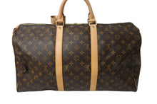 画像をギャラリービューアに読み込む, LOUIS VUITTON ルイヴィトン キーポル50 ボストンバッグ M41426 K・Tイニシャル入 モノグラム キャンバス ブラウン 美品 中古 65705