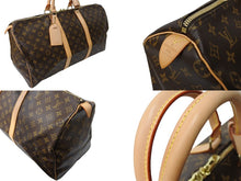 画像をギャラリービューアに読み込む, LOUIS VUITTON ルイヴィトン キーポル50 ボストンバッグ M41426 K・Tイニシャル入 モノグラム キャンバス ブラウン 美品 中古 65705