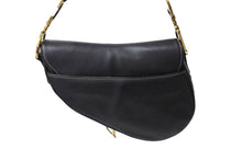 Load image into Gallery viewer, ChristianDior クリスチャンディオール サドルバッグ ワンショルダーバッグ RU0032 ネイビー レザー ゴールド金具 美品 中古 65711