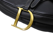Load image into Gallery viewer, ChristianDior クリスチャンディオール サドルバッグ ワンショルダーバッグ RU0032 ネイビー レザー ゴールド金具 美品 中古 65711