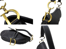 Load image into Gallery viewer, ChristianDior クリスチャンディオール サドルバッグ ワンショルダーバッグ RU0032 ネイビー レザー ゴールド金具 美品 中古 65711