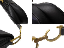 Load image into Gallery viewer, ChristianDior クリスチャンディオール サドルバッグ ワンショルダーバッグ RU0032 ネイビー レザー ゴールド金具 美品 中古 65711