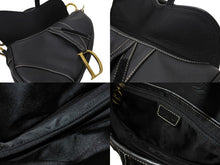 Load image into Gallery viewer, ChristianDior クリスチャンディオール サドルバッグ ワンショルダーバッグ RU0032 ネイビー レザー ゴールド金具 美品 中古 65711