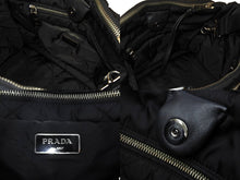 画像をギャラリービューアに読み込む, PRADA プラダ テスート ボンバー ハンドバッグ ショルダーバッグ 2WAY ナイロン BN2632 ブラック シルバー金具 美品 中古 65724