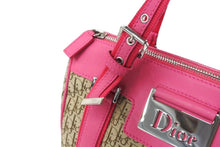 Load image into Gallery viewer, Christian Dior クリスチャンディオール ハンドバッグ トロッター 07-BO-1005 レザー ピンク ベージュ 美品 中古 65725