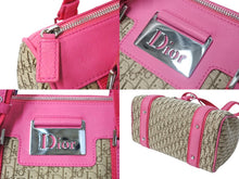 Load image into Gallery viewer, Christian Dior クリスチャンディオール ハンドバッグ トロッター 07-BO-1005 レザー ピンク ベージュ 美品 中古 65725
