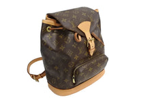 画像をギャラリービューアに読み込む, LOUIS VUITTON ルイヴィトン モンスリMM バックパック リュック M51136 モノグラム ブラウン ゴールド金具 美品 中古 65729