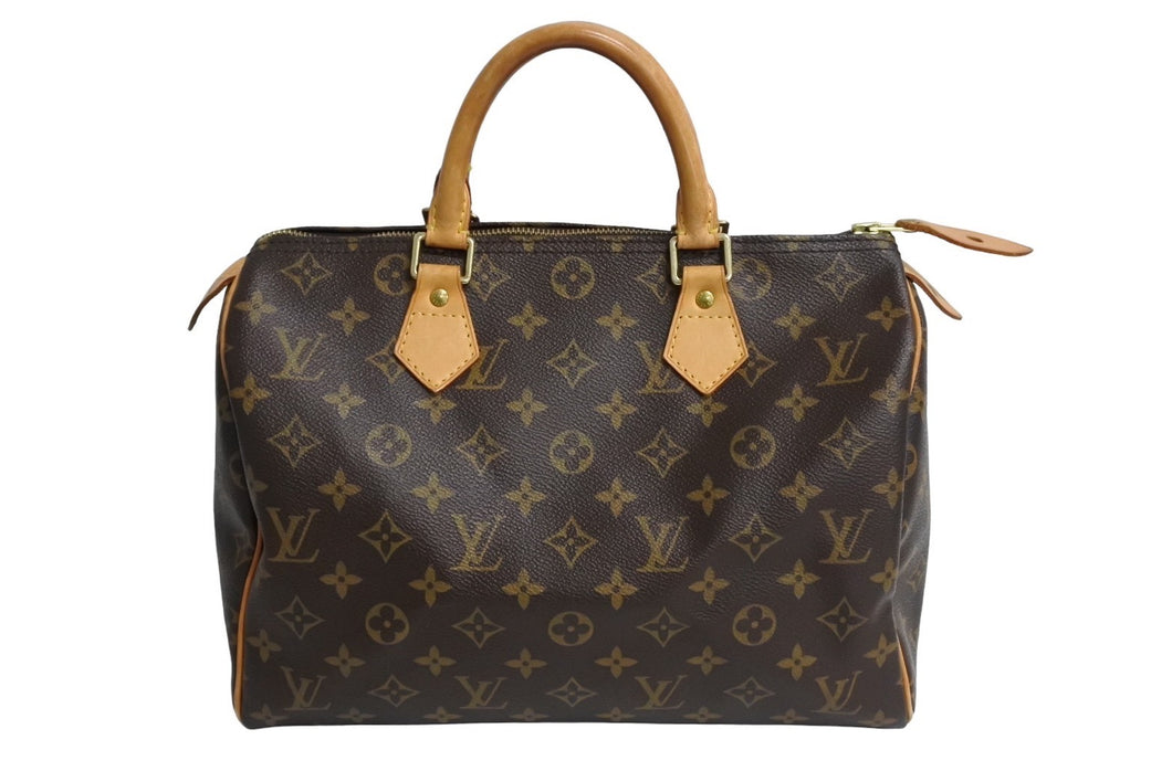 LOUIS VUITTON ルイヴィトン スピーディ30 ハンドバッグ M41526 モノグラム PVC レザー ゴールド金具 ブラウン 美品 中古 65731