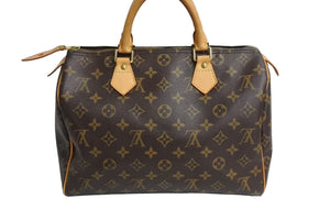 LOUIS VUITTON ルイヴィトン スピーディ30 ハンドバッグ M41526 モノグラム PVC レザー ゴールド金具 ブラウン 美品 中古 65731