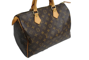 LOUIS VUITTON ルイヴィトン スピーディ30 ハンドバッグ M41526 モノグラム PVC レザー ゴールド金具 ブラウン 美品 中古 65731