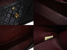 画像をギャラリービューアに読み込む, CHANEL シャネル チェーンショルダーバッグ マトラッセ23 Wフラップ ラムスキン 1番台 ブラック ゴールド 美品 中古 65737