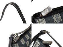 画像をギャラリービューアに読み込む, 極美品 LOEWE ロエベ アナグラム ハンドバッグ ワンショルダーバッグ ポーチ キャンバス シルバー金具 グレー 中古 65747
