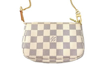 画像をギャラリービューアに読み込む, LOUIS VUITTON ルイヴィトン ポーチ N58010 ミニポシェットアクセソワール ダミエアズール ホワイト ゴールド金具 美品 中古 65750