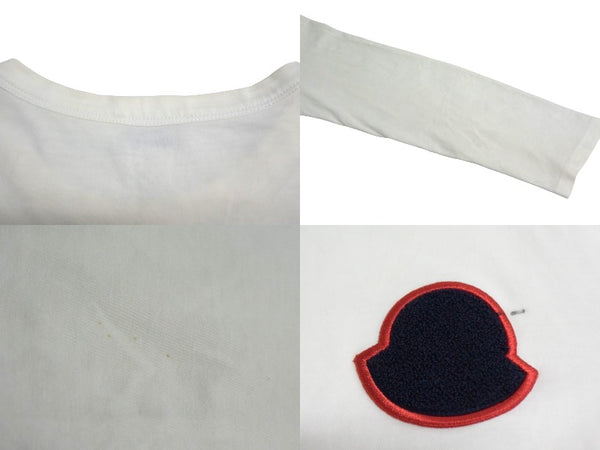 MONCLER モンクレール 長袖Ｔシャツ ワッペン トップス コットン サイズなし E10918040600 ホワイト 良品 中古 65766