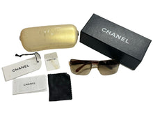 画像をギャラリービューアに読み込む, CHANEL シャネル サングラス 4107-B c125/13 ブラウン ココマーク 美品 中古 65773
