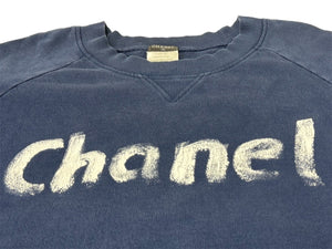 CHANEL シャネル スウェット トレーナー 長袖 ロゴ CHRISTMAS 2013 C63121K06167 ブルー ホワイト サイズS 良品 中古 65816