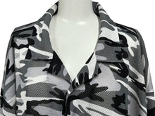 画像をギャラリービューアに読み込む, 極美品 BALENCIAGA バレンシアガ 半袖シャツ サイズ39 ポリエステル 647651 開襟 カモ柄 21SS グレー ホワイト ブラック 中古 65817