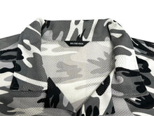 画像をギャラリービューアに読み込む, 極美品 BALENCIAGA バレンシアガ 半袖シャツ サイズ39 ポリエステル 647651 開襟 カモ柄 21SS グレー ホワイト ブラック 中古 65817