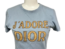 Load image into Gallery viewer, Christian Dior クリスチャンディオール J&#39;ADORE 半袖Ｔシャツ 3P16155020 コットン ブルー ブラウン サイズ36 良品 中古 65819