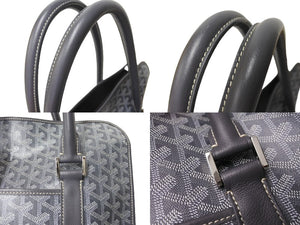 極美品 GOYARD ゴヤール ブルゴーニュ ハンドバッグ グレー PVC BOURGOMMLTY51CL51P シルバー金具 中古 65826