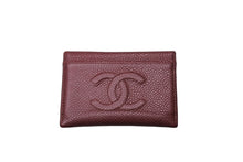 画像をギャラリービューアに読み込む, CHANEL シャネル カードケース パスケース ココマーク 6番台 キャビアスキン A48655 レッド 美品 中古 65830