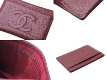 画像をギャラリービューアに読み込む, CHANEL シャネル カードケース パスケース ココマーク 6番台 キャビアスキン A48655 レッド 美品 中古 65830