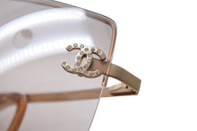 画像をギャラリービューアに読み込む, 極美品 CHANEL シャネル サングラス ココマーク ラインストーン 4092-B ゴールド金具 サイズ 62□15 120 中古 65839