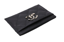 Load image into Gallery viewer, 極美品 CHANEL シャネル カードケース ココマーク ラインストーン マトラッセ ブラック キャビアスキン AP3343 中古 65844