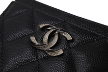 Load image into Gallery viewer, 極美品 CHANEL シャネル カードケース ココマーク ラインストーン マトラッセ ブラック キャビアスキン AP3343 中古 65844