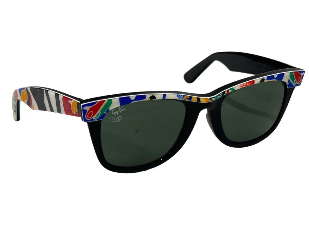 Ray-Ban レイバン 1992 バルセロナオリンピック 限定モデル SPORT WAYFARER サングラス ブラック マルチカラー アイウェア プラスチック 美品 中古 65849