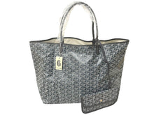Load image into Gallery viewer, 新品未使用 GOYARD ゴヤール トートバッグ SAINTLOUIS PM VERT サンルイGM PVCコーティングキャンバス グレー 中古 65682