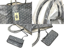 Load image into Gallery viewer, 新品未使用 GOYARD ゴヤール トートバッグ SAINTLOUIS PM VERT サンルイGM PVCコーティングキャンバス グレー 中古 65682