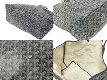 Load image into Gallery viewer, 新品未使用 GOYARD ゴヤール トートバッグ SAINTLOUIS PM VERT サンルイGM PVCコーティングキャンバス グレー 中古 65682