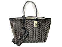 Load image into Gallery viewer, 新品未使用 GOYARD ゴヤール SAINTLOUIS PM VERT サンルイPM トートバッグ ゴヤールディンキャンバス ブラック カーフスキン 65853