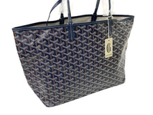 Load image into Gallery viewer, 新品未使用 GOYARD ゴヤール SAINTLOUIS PM VERT サンルイPM トートバッグ ゴヤールディンキャンバス ネイビー カーフスキン 中古 65854