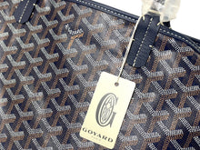 Load image into Gallery viewer, 新品未使用 GOYARD ゴヤール SAINTLOUIS PM VERT サンルイPM トートバッグ ゴヤールディンキャンバス ネイビー カーフスキン 中古 65854