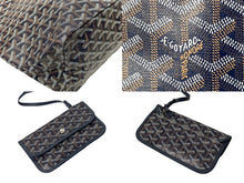 Load image into Gallery viewer, 新品未使用 GOYARD ゴヤール SAINTLOUIS PM VERT サンルイPM トートバッグ ゴヤールディンキャンバス ネイビー カーフスキン 中古 65854