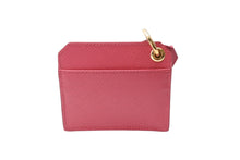 Load image into Gallery viewer, 新品同様 PRADA プラダ カードケース バッグチャーム 1TL344 トライアングルロゴ サフィアーノレザー ピンク ゴールド金具 中古 65866