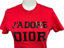 画像をギャラリービューアに読み込む, 極美品 Christian Dior クリスチャンディオール 半袖Ｔシャツ J&#39;ADORE ジャドール サイズ36 コットン レッド 3A16155021 中古 65898