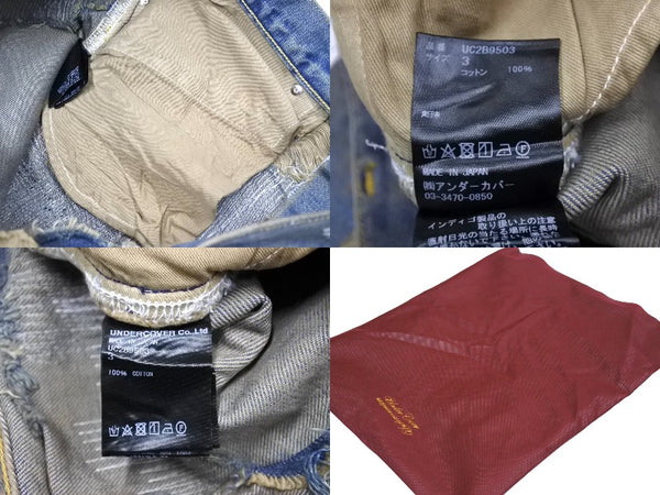 Brand new, unused UNDERCOVER 85 denim pants UC2B9503 ARTS&CRAFTS Size 3 Reissue ComplexCon Indigo Used 65904