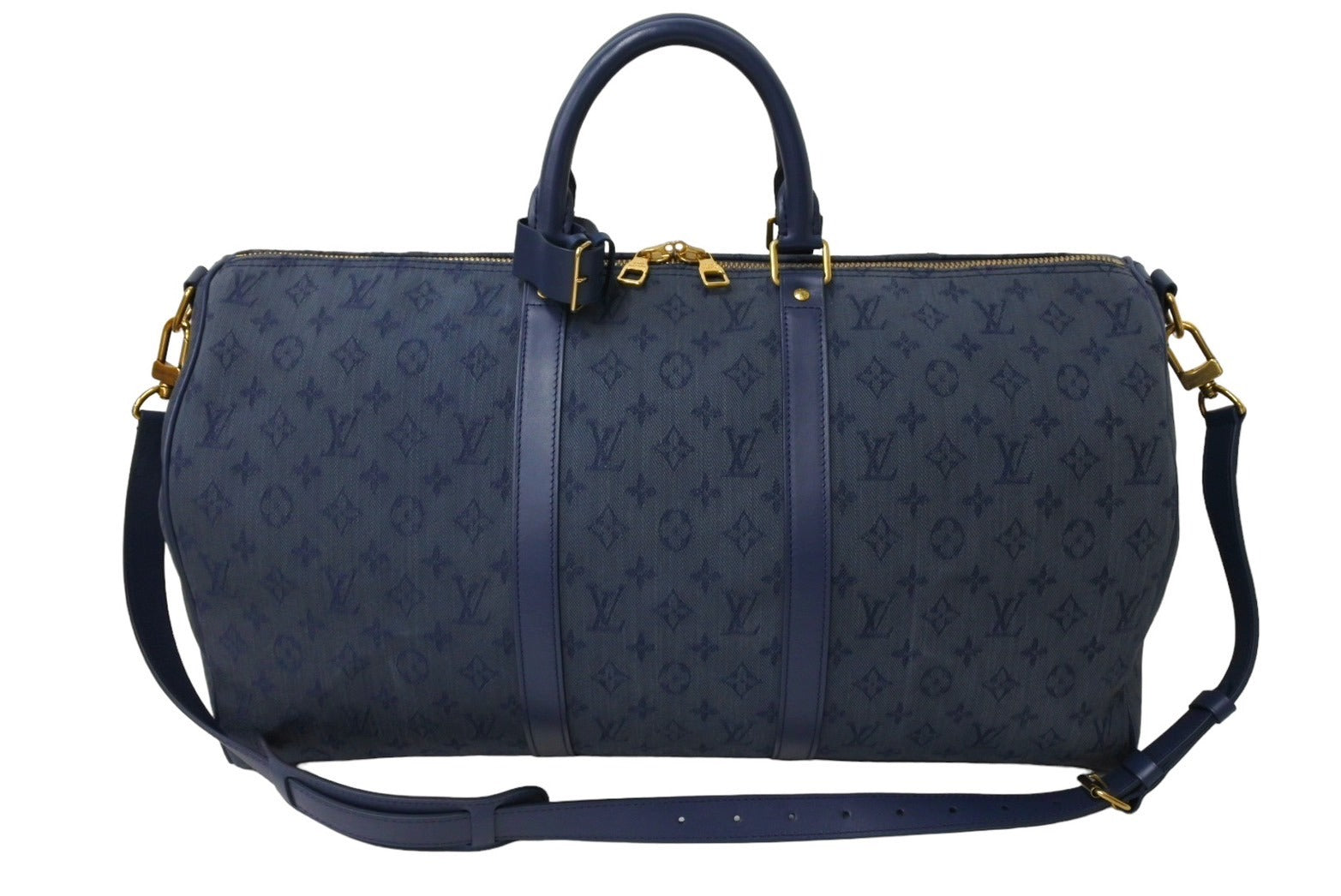 LOUIS VUITTON ルイヴィトン キーポル バンドリエール50 ボストンバッグ ネイビー モノグラムデニム レザー M44645 美品 中古  65907 – Casanova Vintage